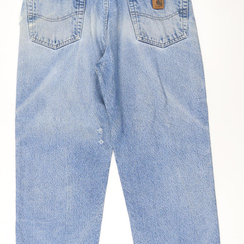 Carhartt Women Blue 16 Relaxed Fit Stone Wash Straight Jeans
