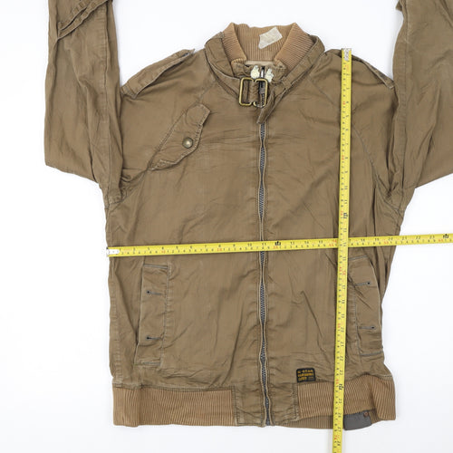 G-Star Men’s Beige Bomber Jacket XL Cotton Blend Casual Zip Up