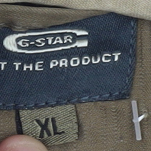 G-Star Men’s Beige Bomber Jacket XL Cotton Blend Casual Zip Up