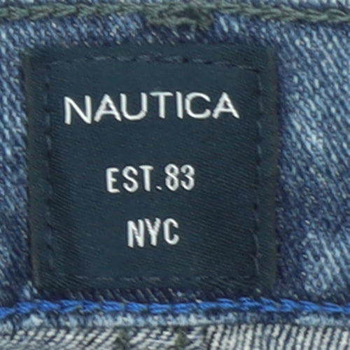 Nautica Men’s Blue Relaxed Fit Stretch Denim Jeans 40x32 Straight Leg