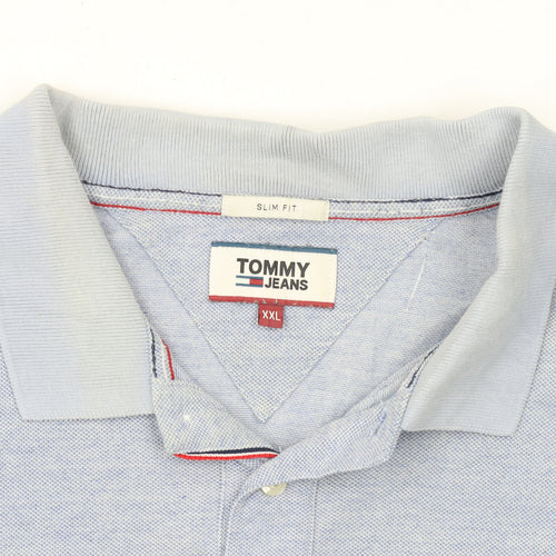 Tommy Jeans Men’s Blue Slim Fit 2XL Polo Shirt