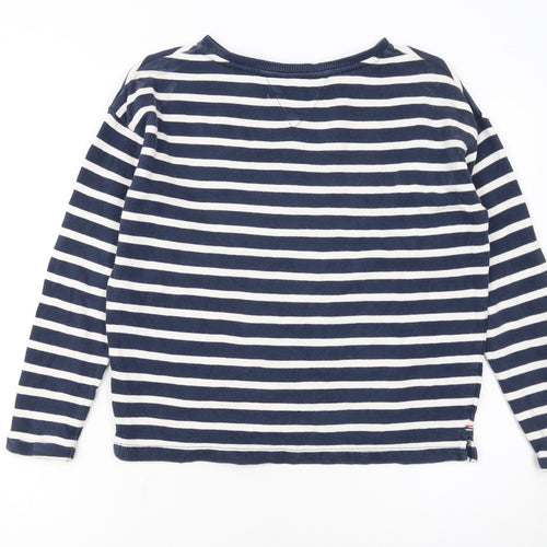 Tommy Hilfiger Girls Navy & White Striped Pullover Sweatshirt Size 152