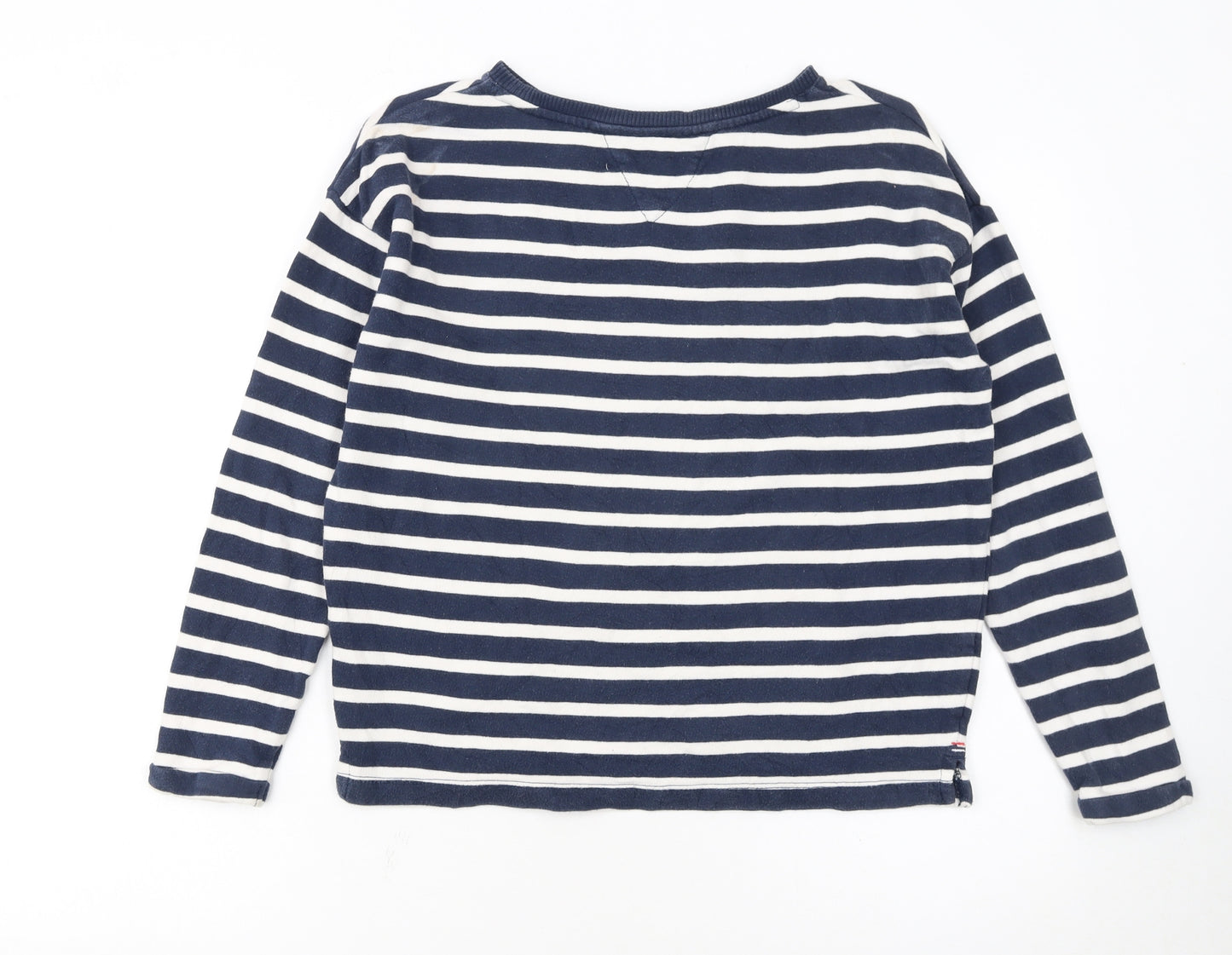 Tommy Hilfiger Girls Navy & White Striped Pullover Sweatshirt Size 152