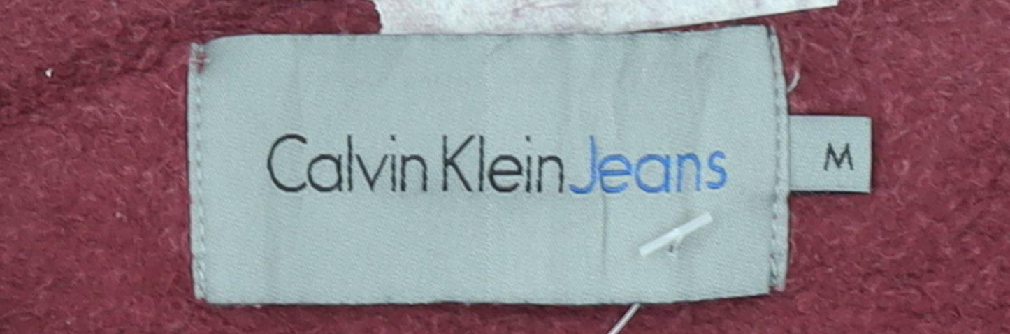 Calvin Klein Jeans Mens Red Logo Pullover Sweatshirt Size M