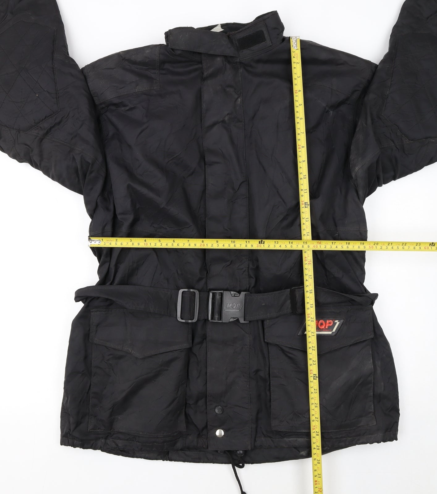 MQP Men’s Black 2XL Motorcycle Jacket Belted Waterproof Windproof