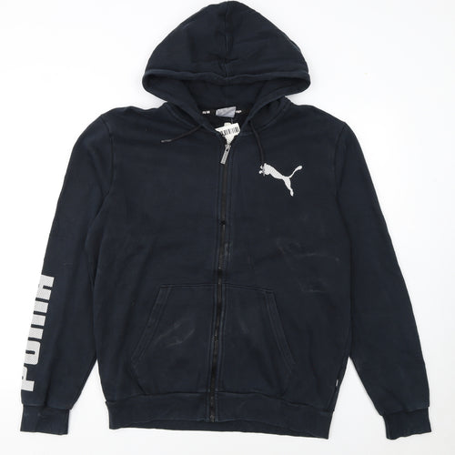 Puma Men's Black Full Zip Hoodie Medium Classic Style