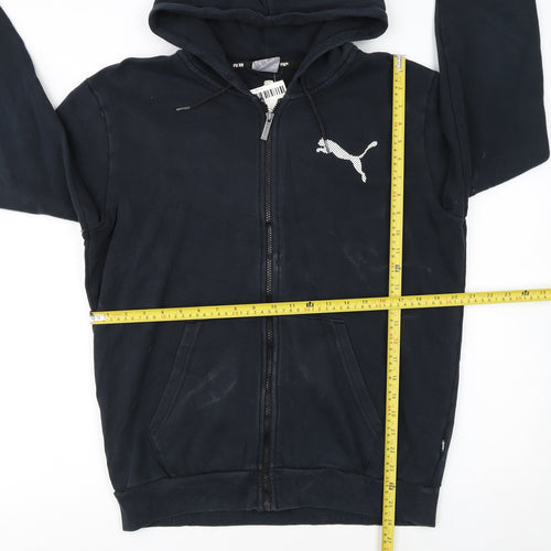 Puma Men's Black Full Zip Hoodie Medium Classic Style