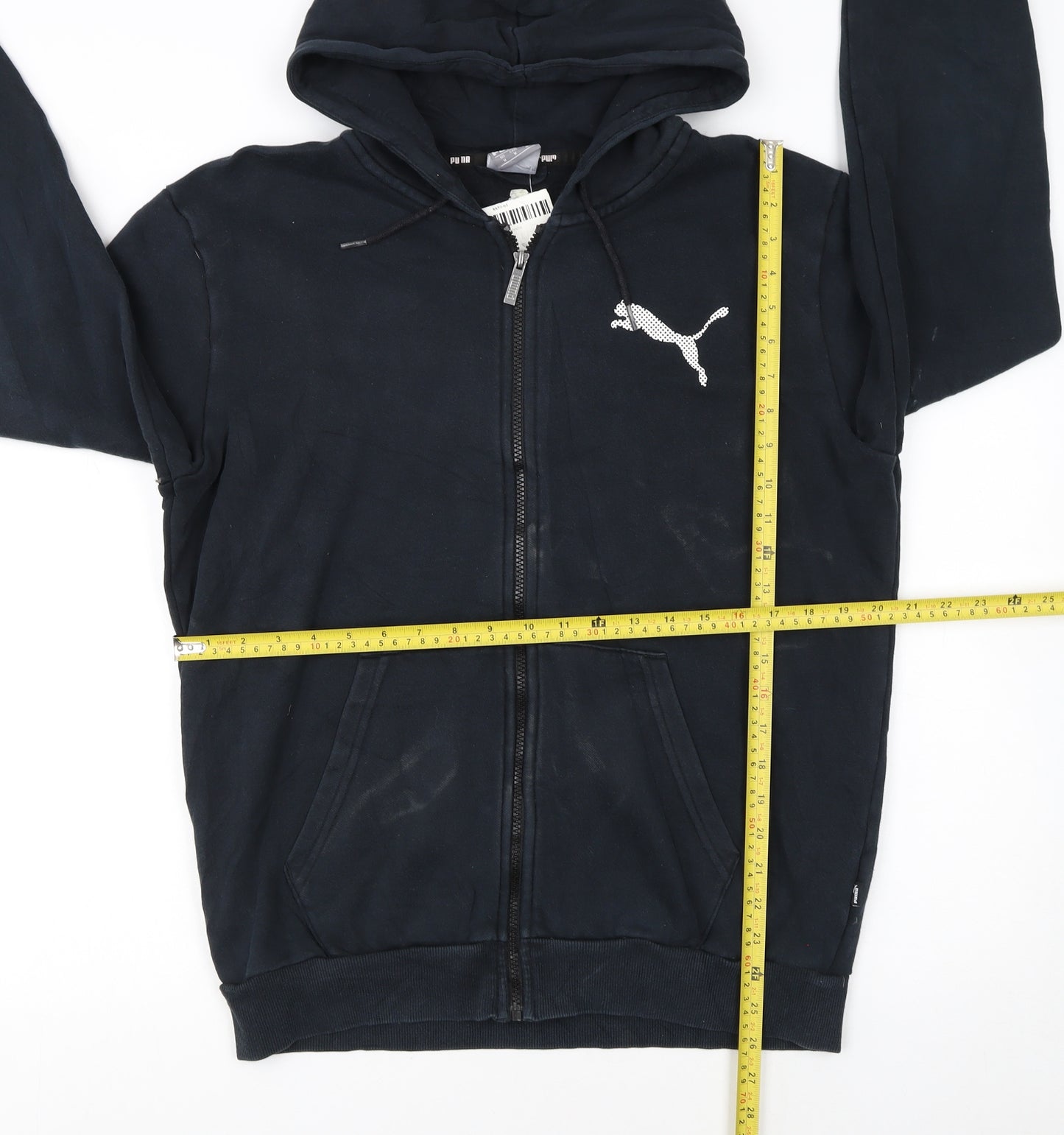 Puma Men's Black Full Zip Hoodie Medium Classic Style