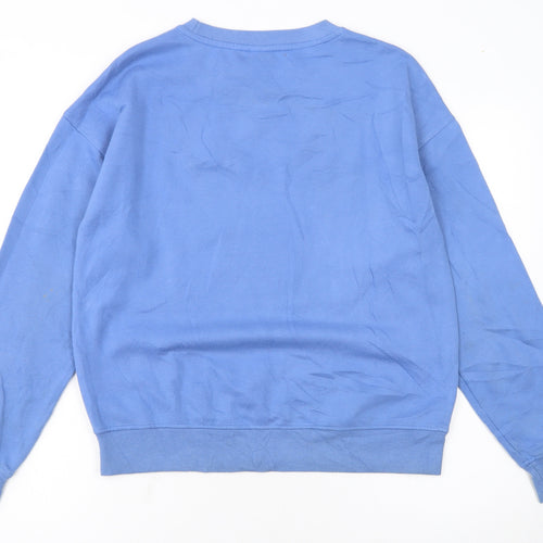 Disney Women Blue Stitch Sweatshirt XS Cotton Pullover
