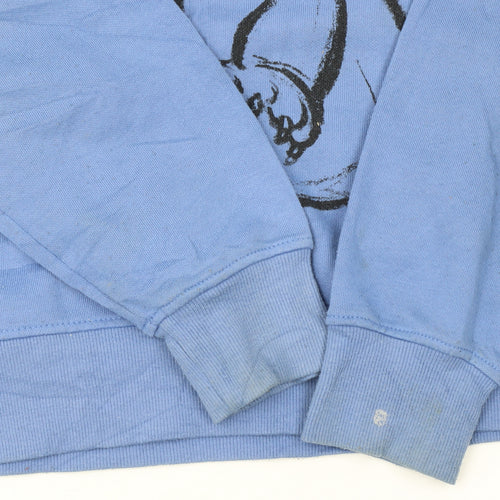 Disney Women Blue Stitch Sweatshirt XS Cotton Pullover