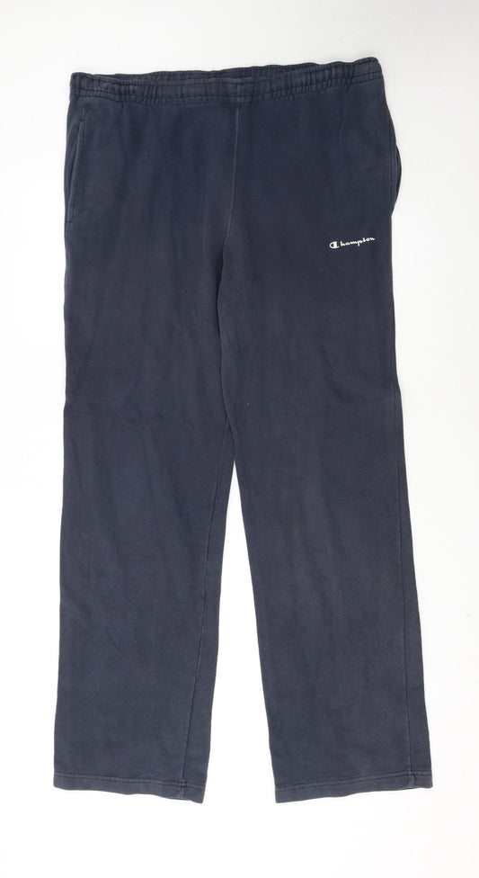 Champion Men's Blue Regular Fit Fleece Sweatpants M