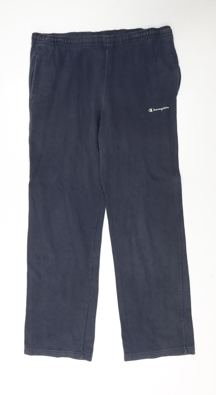 Champion Men's Blue Regular Fit Fleece Sweatpants M