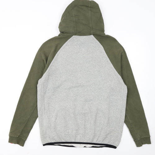 Nike Boys Grey Green Pullover Hoodie XL 13-15 Years Fleece Logo Sweatshirt