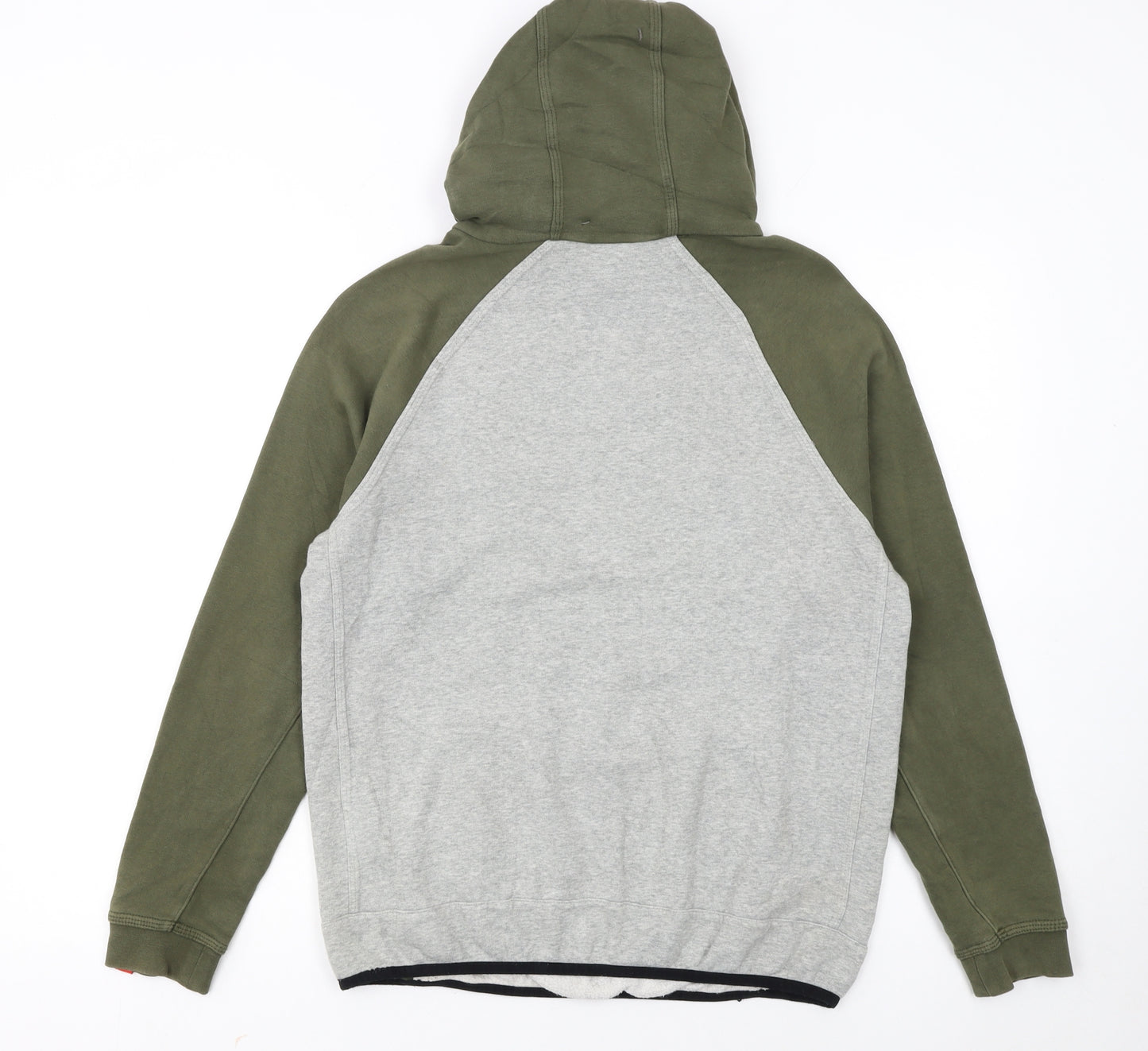 Nike Boys Grey Green Pullover Hoodie XL 13-15 Years Fleece Logo Sweatshirt