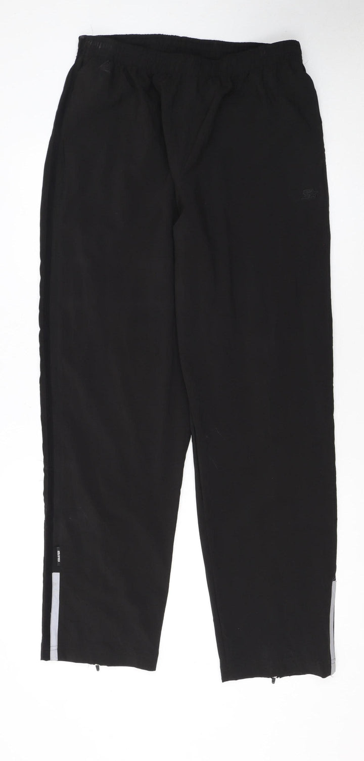 Starter Men's Black Track Pants L 36in Quick Dry Athletic Trousers
