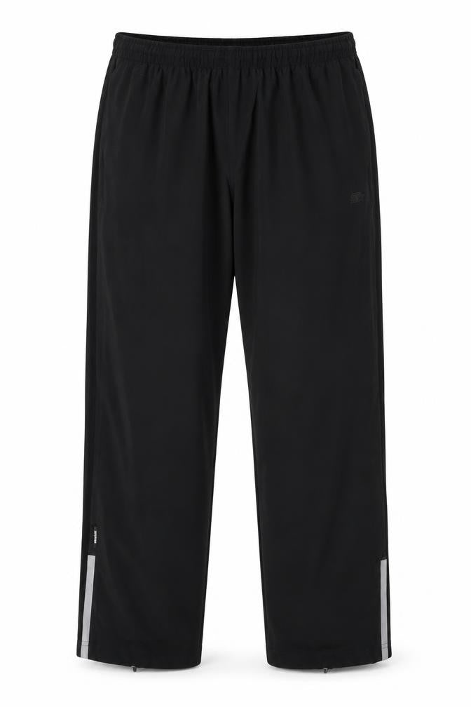 Front view of Starter Men's Black Track Pants L 36in Quick Dry Athletic Trousers