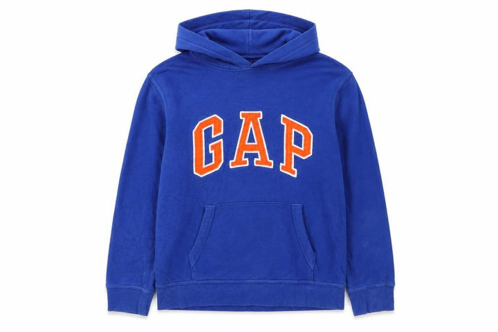 Gap Kids Boys Blue Pullover Hoodie Size 14-16 Cotton Blend Logo Sweatshirt