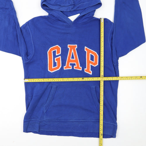 GAP Kids Boys Blue Pullover Hoodie Size 14-16 Cotton Blend Logo Sweatshirt