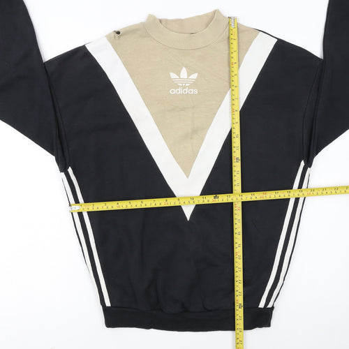 Adidas Women's Beige Retro Sweatshirt Size 8 Pullover Crew Logo