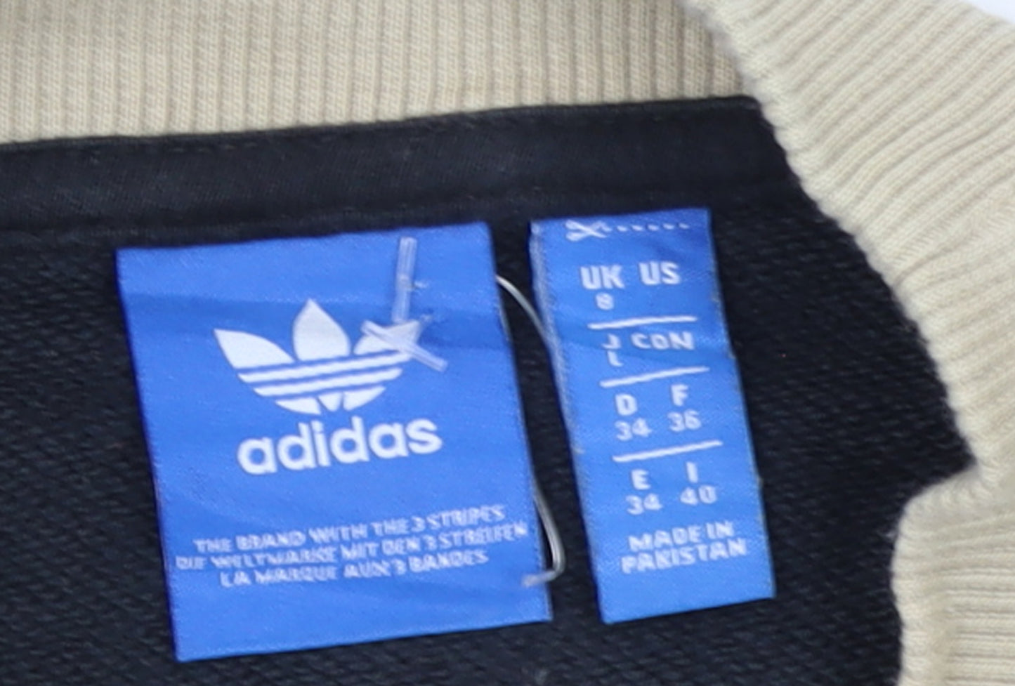 Adidas Women's Beige Retro Sweatshirt Size 8 Pullover Crew Logo