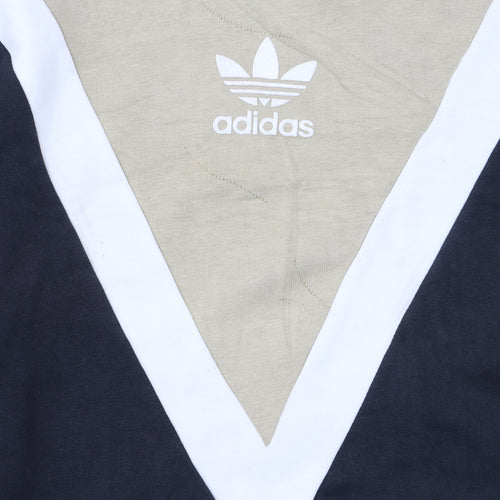 Adidas Women's Beige Retro Sweatshirt Size 8 Pullover Crew Logo