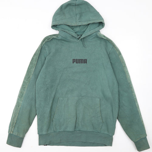 PUMA Women's Green Pullover Hoodie Size S Relaxed Fit Casual Style