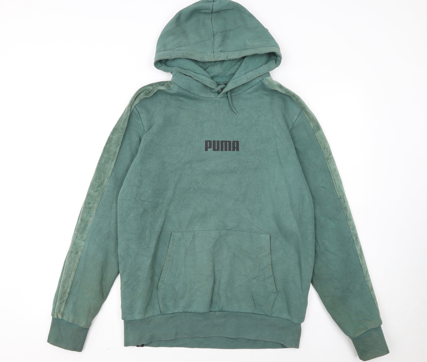 PUMA Women's Green Pullover Hoodie Size S Relaxed Fit Casual Style