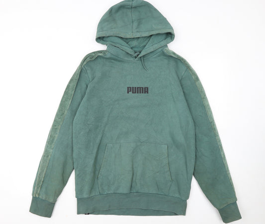 PUMA Women's Green Pullover Hoodie Size S Relaxed Fit Casual Style
