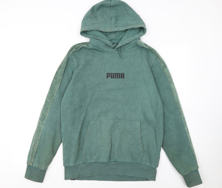 PUMA Women's Green Pullover Hoodie Size S Relaxed Fit Casual Style