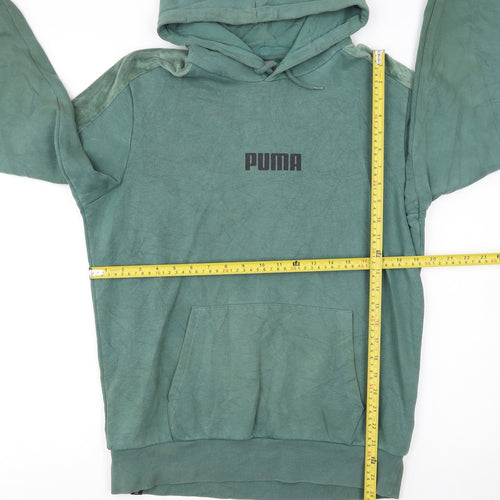 PUMA Women's Green Pullover Hoodie Size S Relaxed Fit Casual Style