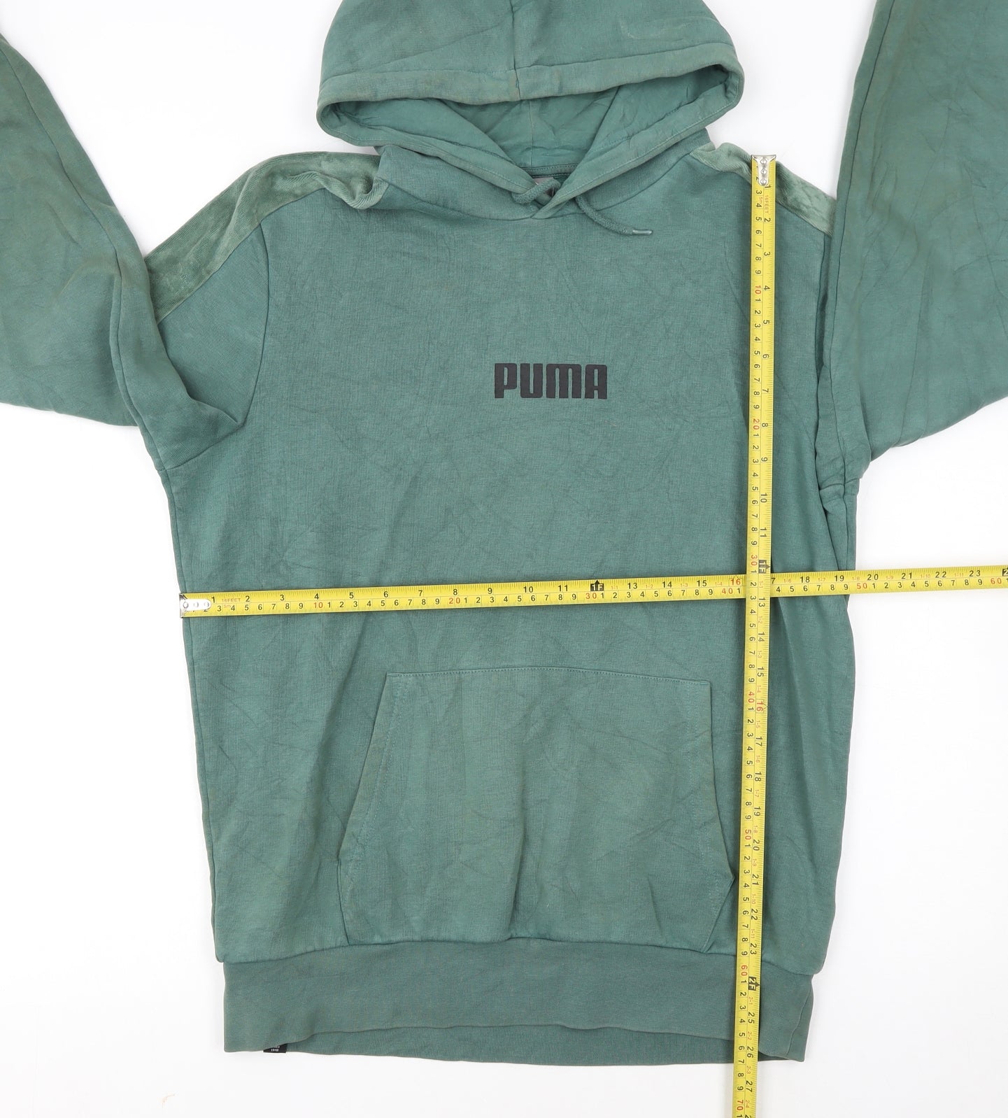 PUMA Women's Green Pullover Hoodie Size S Relaxed Fit Casual Style