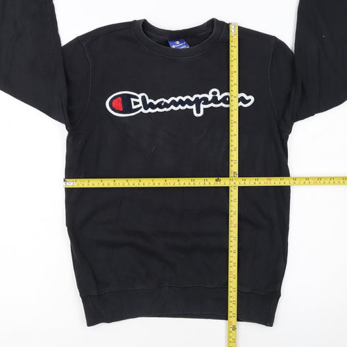 Champion Boys Black XL Pullover Sweatshirt Long Sleeve Logo Crew Neck