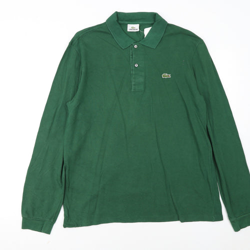Lacoste Men's Green Long Sleeve Polo Shirt Size M Regular Fit