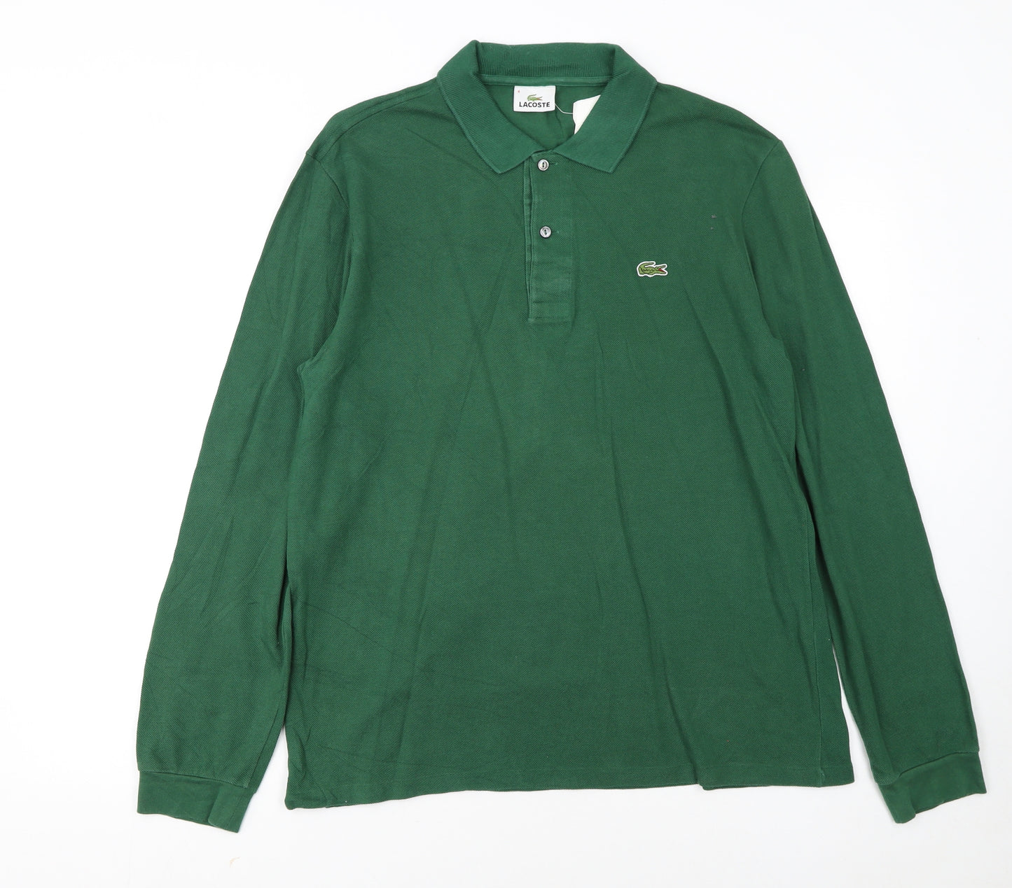 Lacoste Men's Green Long Sleeve Polo Shirt Size M Regular Fit