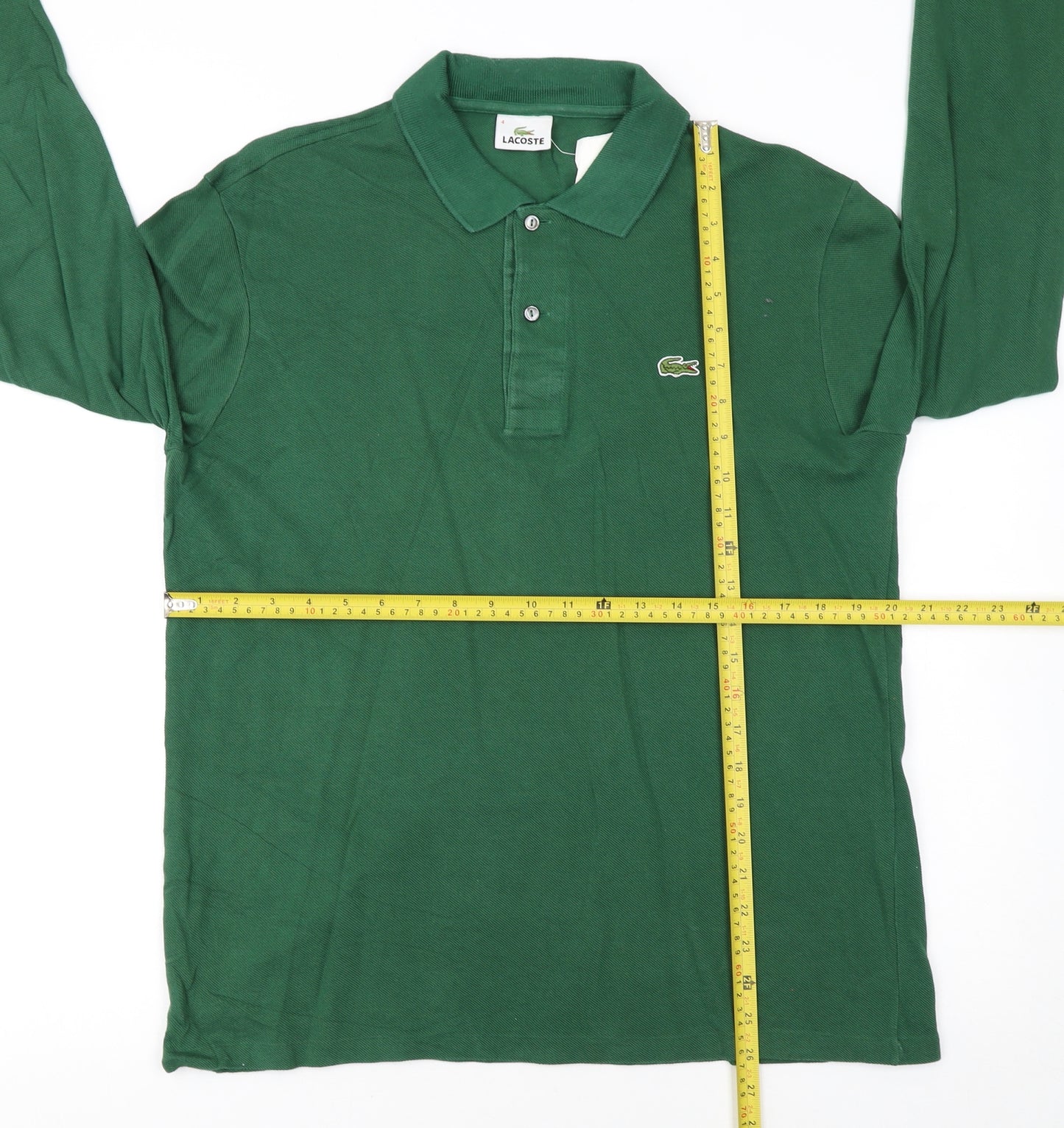 Lacoste Men's Green Long Sleeve Polo Shirt Size M Regular Fit