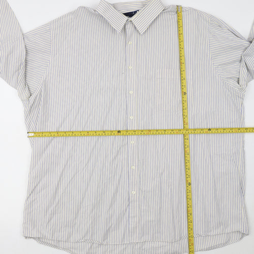 Tommy Hilfiger Women's Multicoloured Striped Long Sleeve Button-Up Shirt Size 20 Tall