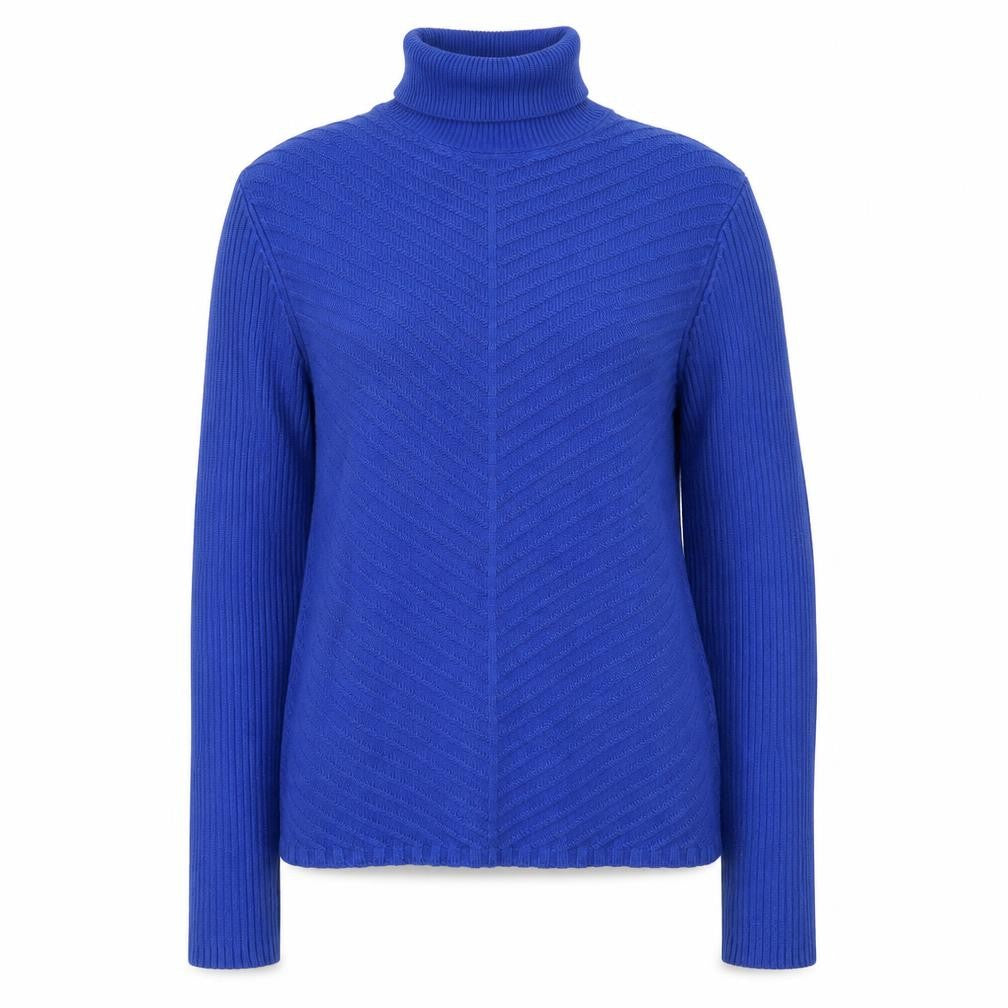 Tommy Hilfiger Women Blue Roll Neck Cotton Jumper XL