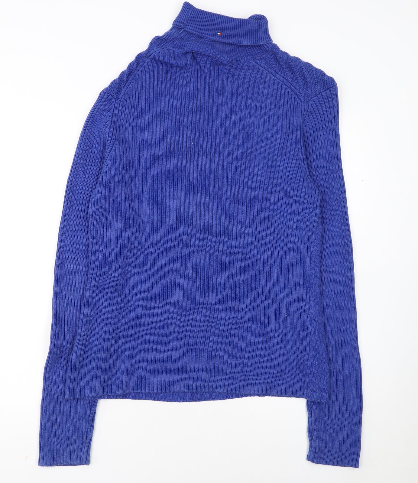 Tommy Hilfiger Women Blue Roll Neck Cotton Jumper XL
