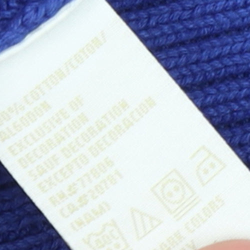 Tommy Hilfiger Women Blue Roll Neck Cotton Jumper XL