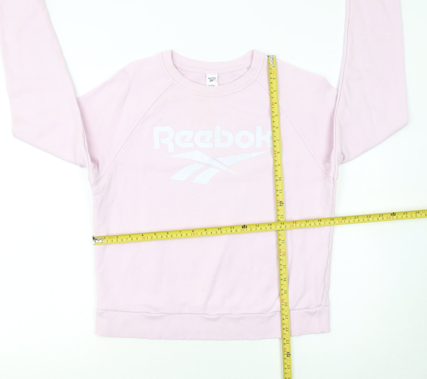 Reebok Womens Pink Crew Neck Pullover Sweatshirt Size M Casual Logo