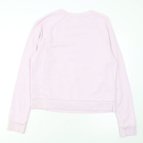 Reebok Womens Pink Crew Neck Pullover Sweatshirt Size M Casual Logo