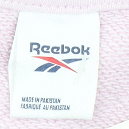 Reebok Womens Pink Crew Neck Pullover Sweatshirt Size M Casual Logo