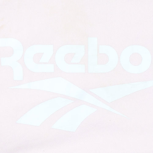 Reebok Womens Pink Crew Neck Pullover Sweatshirt Size M Casual Logo