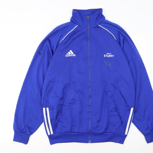 adidas Men Blue XL Track Jacket Full Zip Retro Sportswear