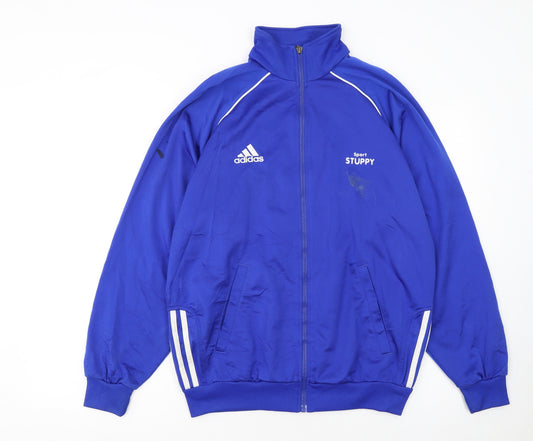 adidas Men Blue XL Track Jacket Full Zip Retro Sportswear
