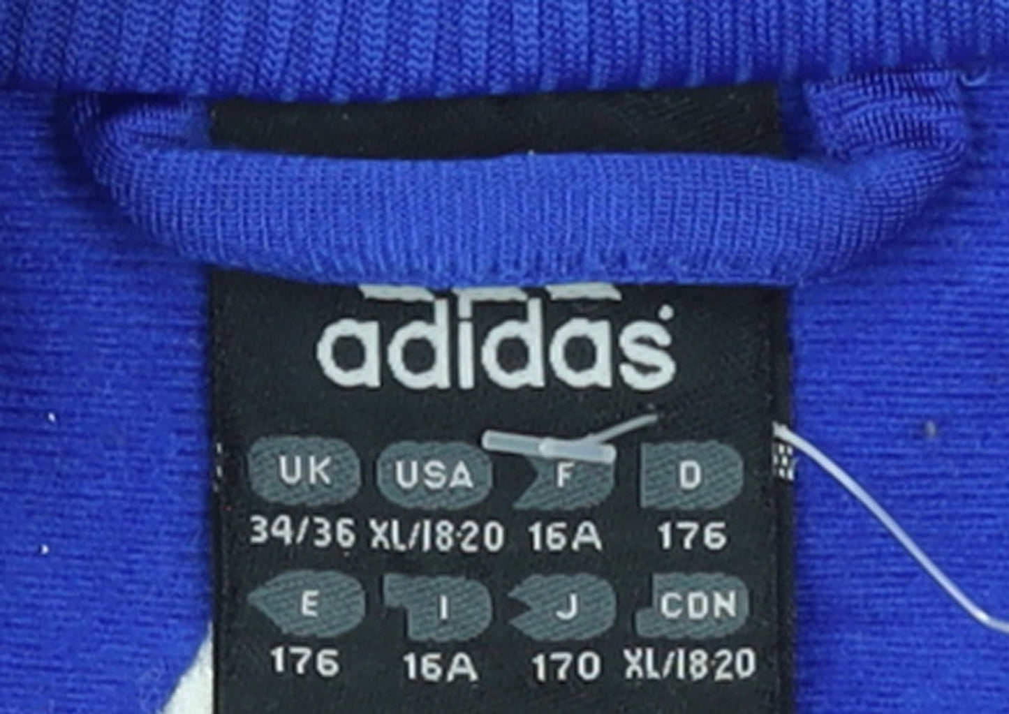 adidas Men Blue XL Track Jacket Full Zip Retro Sportswear