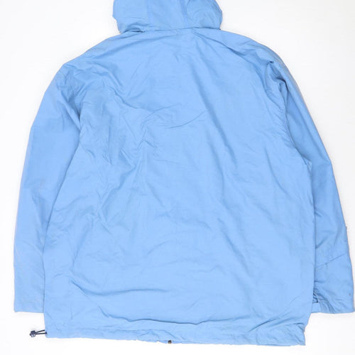 Nike Men's Blue Windbreaker Jacket L Hooded Lightweight