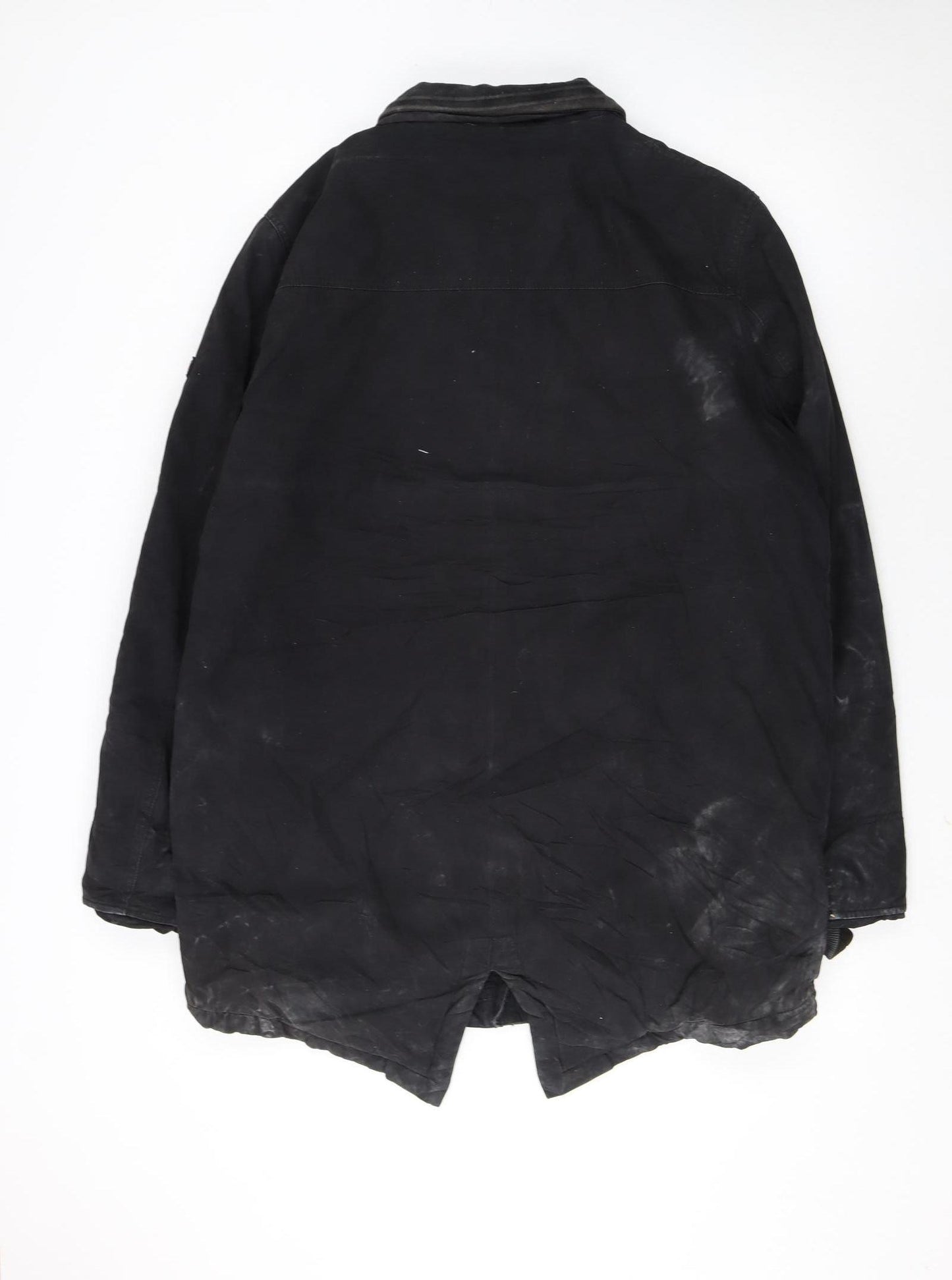 Tommy Hilfiger Men's Black Cotton Parka Coat Lined Size L