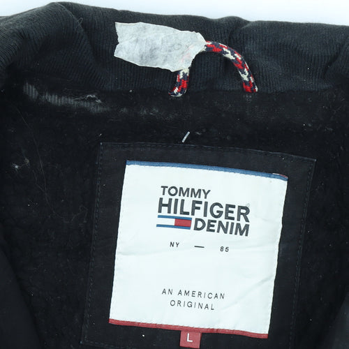 Tommy Hilfiger Men's Black Cotton Parka Coat Lined Size L