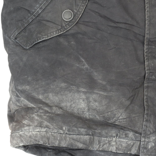Tommy Hilfiger Men's Black Cotton Parka Coat Lined Size L